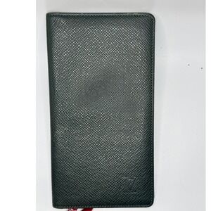 Louis Vuitton Monogram Long Wallet‎ Green Taiga Leather#343